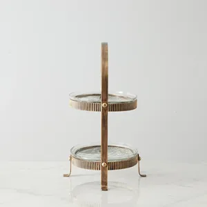 Soporte de Metal Hecho a Mano para Pasteles, Bandeja Moderna para Exhibición de Pasteles para Panadería, Colección al por Mayor, Soporte Redondo de Metal Hecho a Mano de Lujo - Product Image 2