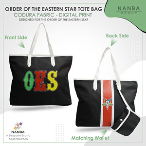 Sac fourre-tout noir OES – Sac à bandoulière en Codura et polyvinyle avec portefeuille assorti |   Matériau imperméable et design d'emblème OES - Product Image 2