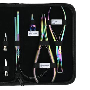 Kit Completo de Herramientas para Extensiones de Cabello con Pinza de Crimpado Plana, Pinza para Remover Microperlas, Herramienta para Hacer Bucles en el Cabello, Pinzas Separadoras de Dedos - Product Image 4