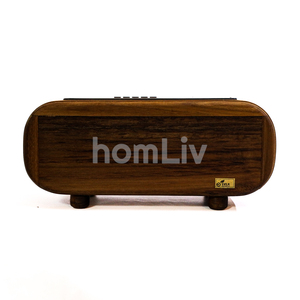 Radio Portátil Hecha a Mano con Madera de Teca Ecológica, Estilo Retro, Funciona con Batería, para Altavoz con Gabinete Frontal Perforado - Product Image 3