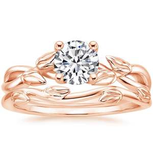 Anillo de Compromiso de Oro Amarillo con Diamante Cultivado en Laboratorio Certificado por IGI, con Diseño de Planta y Engaste de Garras, Joyería Fina Romántica para Mujer - Product Image 5