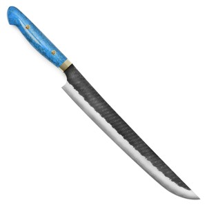Custom Handmade Edge Master Manufacture Fillet <b>Knife</b> in Carbon Steel Resin Handle Leather Sheath Ambidextrous Dishwasher <b>Safe</b> - Product Image 1
