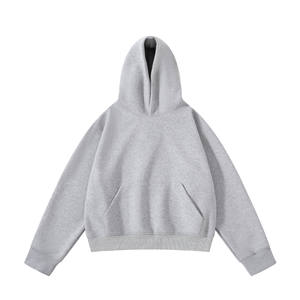 Sweat à capuche unisexe épais et oversize avec fermeture éclair, coupe ample et épaules tombantes, grandes tailles pour hommes - Product Image 5