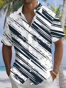 T-shirt pour homme, nouveau design, flamant rose, bière, chemise hawaïenne pour homme, rose et noir contrastés, graphique respirant, léger, chemise de vacances - Product Image 4