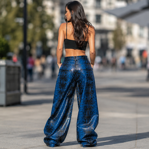 Pantalon de motard en cuir véritable fait main, style western, respirant, taille mi-haute, coupe large, pour l'hiver - Product Image 6