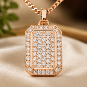 Pendentif pour homme en argent sterling 925, forme ronde brillante, diamant, moissanite, pour les occasions spéciales - Product Image 2