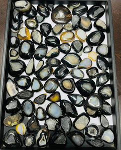 Cabujón de piedras preciosas sueltas Druzy negro Natural pulido Cristal de todos los tamaños certificado por terceros sin tratamientos para colgante de joyería - Product Image 1