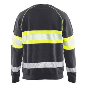 Sudadera Reflectante de Alta Visibilidad Gris/Amarillo, Camiseta de Manga Larga de Poliéster de Alta Visibilidad, Ropa de Trabajo para Hombre con Logotipo Personalizado - Product Image 2