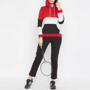 Ensemble de survêtement deux pièces pour femme, automne, couleur unie, haut à col rond, bas de jogging, polyester/rayonne, respirant, décontracté - Product Image 5