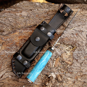 UA Supplies High Quality Hand Forged Damascus Steel Fixed Blade Hunting <b>Knife</b> Dyed <b>Bone</b> <b>Handle</b> Drop Point Straight Edge DIY OEM - Product Image 6
