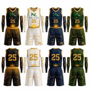 Conjunto de Uniforme de Baloncesto Personalizado para Hombre, Diseño de Panal de Abeja, Sublimado, Malla Transpirable, Pantalones Cortos, Camiseta de Manga Corta, Equipo Deportivo, Venta al Por Mayor OEM - Product Image 1