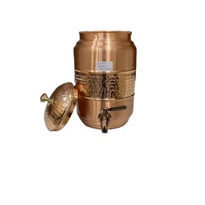 Distributeur d'eau en cuivre pur 5L/10L/18L 100%. Conception martelée à la main. Meilleur distributeur de yoga - Product Image 4