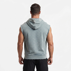 Chaleco con Capucha Estampado para Gimnasio y Fitness para Hombre, 100% Algodón Poliéster, Camiseta sin Mangas con Capucha para Hombre, Chaleco Estampado para Ejercicio y Entrenamiento para Hombre - Product Image 2