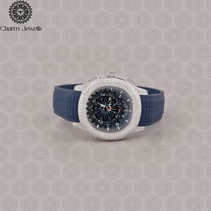 Charm_Jewells Reloj mecánico de acero inoxidable para hombre, caja de acero inoxidable azul, correa de acero inoxidable, botón pulsador, cierre oculto, analógico vintage, 40 mm - Product Image 1