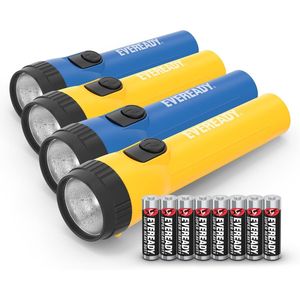 Blue/Yellow 4-Pack Bright Emergency Flashlights for Camping AA Batteries Included <b>Flash</b> <b>Light</b> Gear - Product Image 4