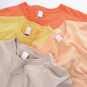 T-shirt décontracté à manches courtes pour homme, col rond, tricoté, poids lourd, uni, imprimé numérique, séchage rapide, coupe ample, 100 % coton - Product Image 2