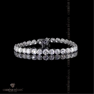 Nuevo Diseño de Pulsera de Diamantes Cultivados en Laboratorio, Corte Brillante Redondo, en Oro de 10/14/18 Quilates, Joyería Fina de Moda para Mujer - Product Image 3