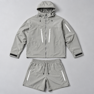 Manufacturer Oversize Zip Up <b>Track</b> Suit Matching Utility Shorts Men Premium Quality Nylon Windbreaker Lounge Nylon Custom <b>Jacket</b> - Product Image 2