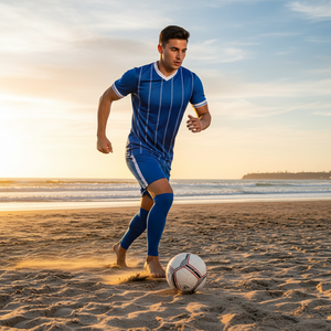 Tenues de football personnalisées respirantes à manches courtes en tissu à séchage rapide pour équipes scolaires et de club, tailles adultes, été - Product Image 6