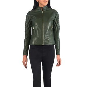 Veste en cuir pour femme au design décontracté et tendance, idéale pour le quotidien, en cuir souple, élégante, vêtement d'extérieur d'hiver, coupe confortable - Product Image 1