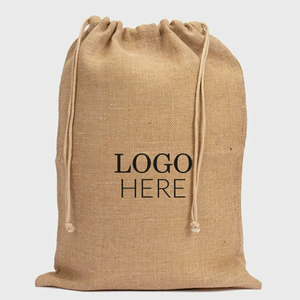 Sac en jute robuste et écologique avec cordon de serrage, production sur mesure en gros pour la vente au détail et les événements - Product Image 3