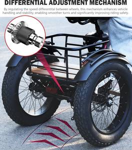 Triciclo eléctrico plegable para adultos, triciclo eléctrico de 3 ruedas, bicicleta eléctrica con autonomía de 90 km, triciclo eléctrico con batería de litio de 48V 15.6AH 20 - Product Image 3