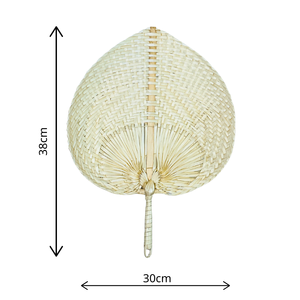 Éventail en bambou tissé naturel, éventail à main personnalisé pour mariage, cadeau d'été écologique - Product Image 2