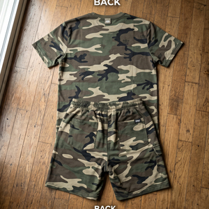 Ensemble T-shirt et short camouflage pour homme, style jogging, deux pièces, mode urbaine, survêtement à manches courtes - Product Image 2