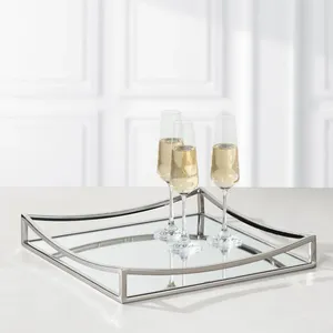 Contemporary Decorative Coffee Tray for Stylish Modern ApartmentsZahid Exports Modern Geometric <b>Mirrored</b> Decorative Glass - Product Image 1