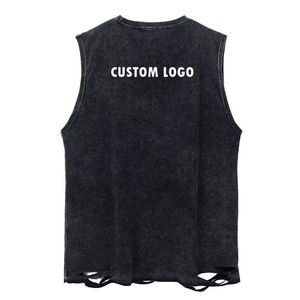 Sleeveless <b>Tank</b> <b>Top</b> for <b>Men</b> <b>Black</b> Custom Color with Custom Logo Rough Style From Bottom <b>Men's</b> <b>Tank</b> <b>Top</b> - Product Image 5