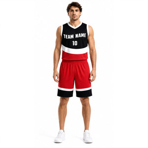 Ensemble de maillots de basket-ball personnalisés pour hommes, nom de l'équipe 10 Lowry, rouge, noir, blanc, uniforme en maille respirante sublimée, adulte, toutes saisons - Product Image 4