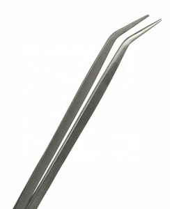 Pince à épiler étroite à nez incurvé de 8 "de long outil de bijoux utilitaire à pointe fine droite. Fabriqué par Zarnab Surgical - Product Image 3