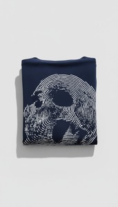 <b>Men</b> Oversized Graphic T-<b>Shirt</b> Navy <b>Skull</b> Graphic Back Print Streetwear Custom OEM Wholesale - Product Image 5