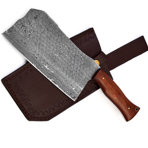 Couteaux de cuisine robustes avec lame de coupe rectangulaire large, manche en bois solide pour hacher les légumes, trancher la viande - Product Image 1