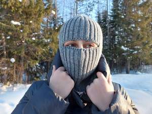 Balaclava tricotée chaude à revers pliable, bonnet personnalisé avec logo, chapeau d'hiver pour adultes, idéal pour l'extérieur – Vente directe usine - Product Image 4