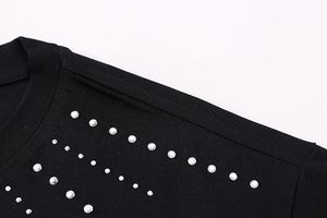 T-shirt en coton 100% personnalisé avec strass, pour homme, style streetwear oversize, logo personnalisé, fabricant OEM - Product Image 5