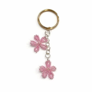 Handmade Beaded Cherry Keychain Cute Fruit <b>Bag</b> <b>Charm</b> Mini Pendant Key Ring Gift Custom Logo Wholesale Supplier - Product Image 1