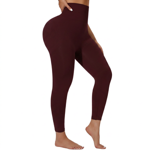 Leggings de Yoga de Cintura Alta Sin Costuras con Bloques de Color Personalizados, Leggings con Efecto Push-Up Oculto para Mujer - Product Image 3