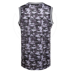 Maillot de basket sans manches camouflage pour homme, col rond, en maille respirante, débardeur toutes saisons, vêtements pour adultes - Product Image 3