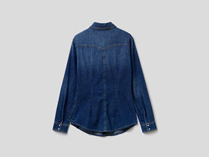 Blusa de Mezclilla para Mujer, Cuello Alto, Secado Rápido, Transpirable, Verano/Invierno, Hecha en Pakistán, Logotipo Personalizado, Alta Calidad, 100% Algodón - Product Image 4