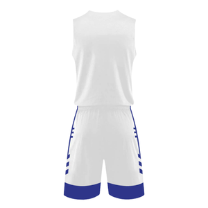 Uniforme de Baloncesto Blanco con Cuello en V, Sin Mangas, Transpirable, Estampado, Conjunto de Camiseta y Pantalones Cortos Deportivos, Diseño Personalizado con Nombre del Equipo, Nombre y Número - Product Image 4