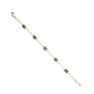 14K <b>Gold</b> Asscher Cut Diamond <b>Bangle</b> Bracelet-Trendy Bezel Set Style - Product Image 5