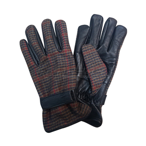 100% <b>Wool</b> Tweed Leather Gloves Wholesale Real Sheepskin Unisex Fashion New Arrival Trending Winter Stylish Gloves - Product Image 3