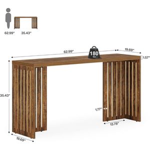 Farmhouse-Style Console <b>Table</b> for Entryway or Behind Sofa Bar <b>Tables</b> for Couch Use - Product Image 2