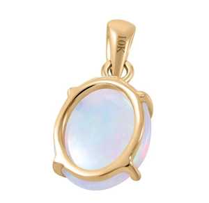Genuine Opal Pendant 925 Sterling Silver 14K Gold Plated Dainty Minimalist Celestial Engagement Wedding Necklace Jewelry Gift - Product Image 3