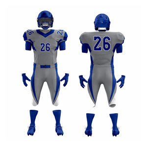Tenue d'équipe personnalisée unisexe, uniforme de football américain, 100% polyester, imprimé par transfert thermique, sans manches, col en V - Product Image 5