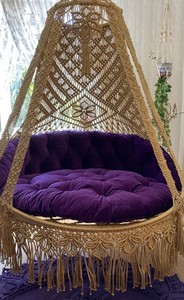 Round <b>Macrame</b> Swing ,Large <b>Macrame</b> Swing Chair,Hanging Chair, Indoor Hammock Chair, <b>Macrame</b> Swing - Product Image 2