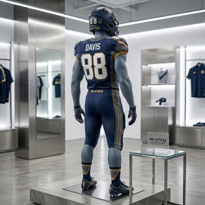 Custom Navy Gold American Football Jersey <b>Pants</b> Set <b>Padded</b> Team Uniform Wholesale Sportswear Manufacturer - Product Image 3