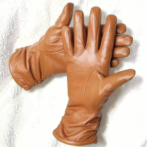 Gants de conduite en cuir premium pour femme, unisexe, marron camel, avec sangle de poignet réglable, toutes saisons - Product Image 2