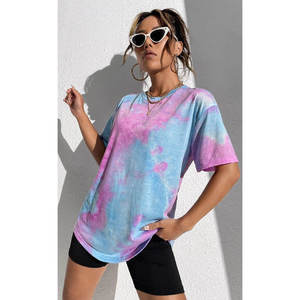 T-shirts pour femmes en gros, col en V profond, unis, sans marque, de haute qualité, 100% coton, pour impression. - Product Image 2